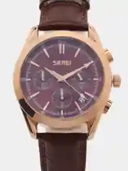 Коричневый мужские наручные часы Skmei 9127L в подарочной упаковке