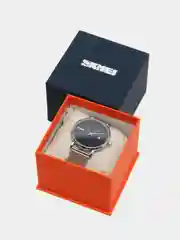 Синий мужские наручные часы Skmei 9183CS с металлическим браслетом и календарем