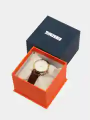 Золотой женские наручные часы Skmei 9058L с календарем в подарочной упаковке