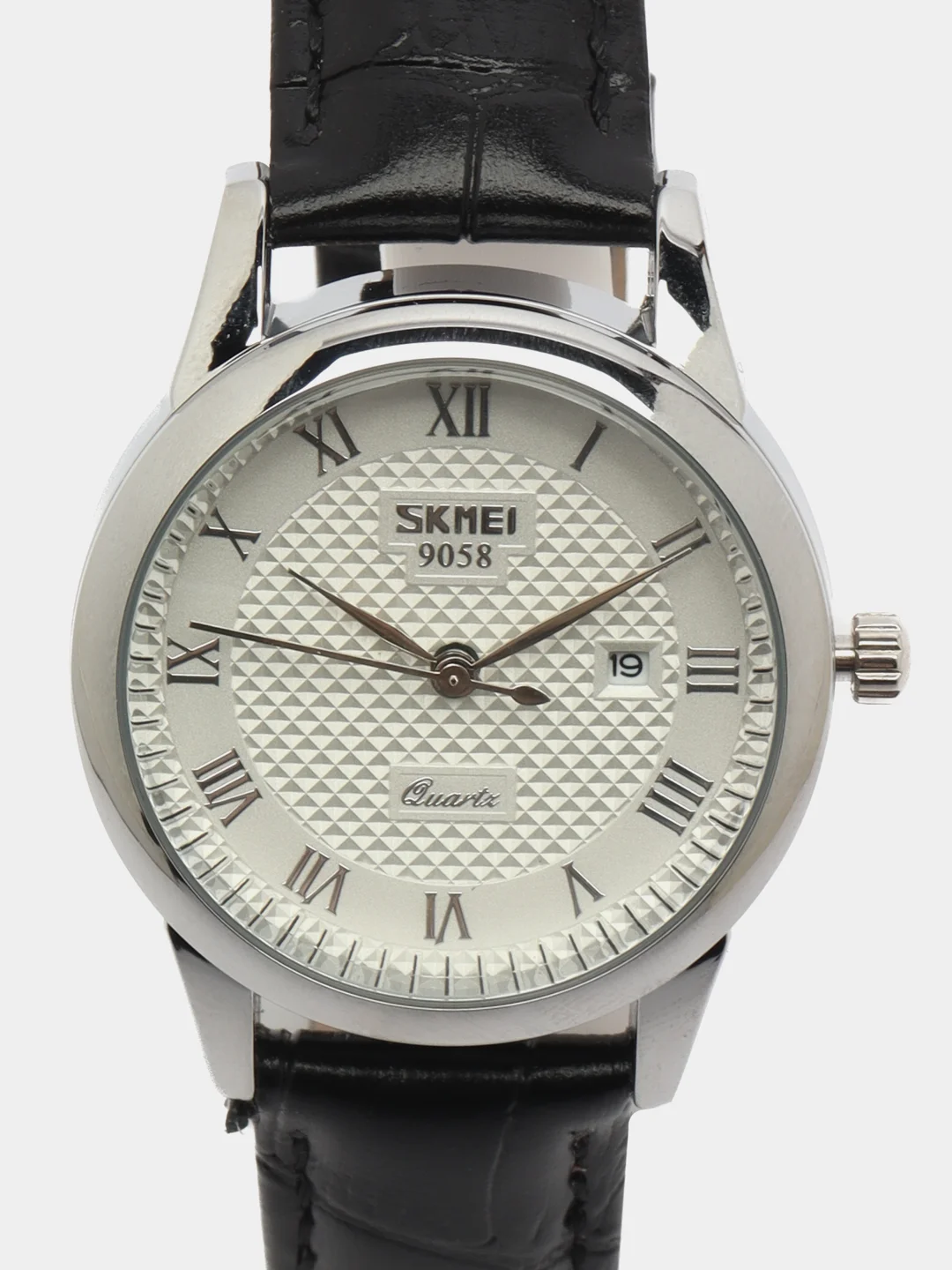 Серебряный женские наручные часы Skmei 9058L с календарем в подарочной упаковке