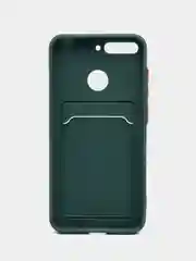Зеленый чехол для Huawei Y6 2018 / Honor 7C / 7A Pro / Y6 Prime, с карманом для карт