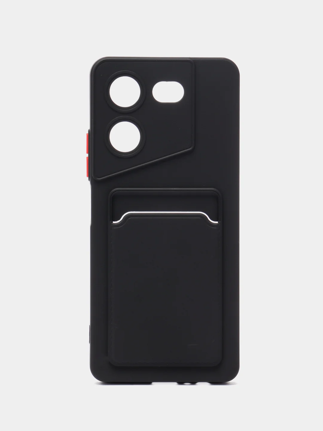 Черный чехол для Tecno Pova 5 / Pova 5 Pro (Техно Пова 5/Пова 5 Про), с карманом для карт