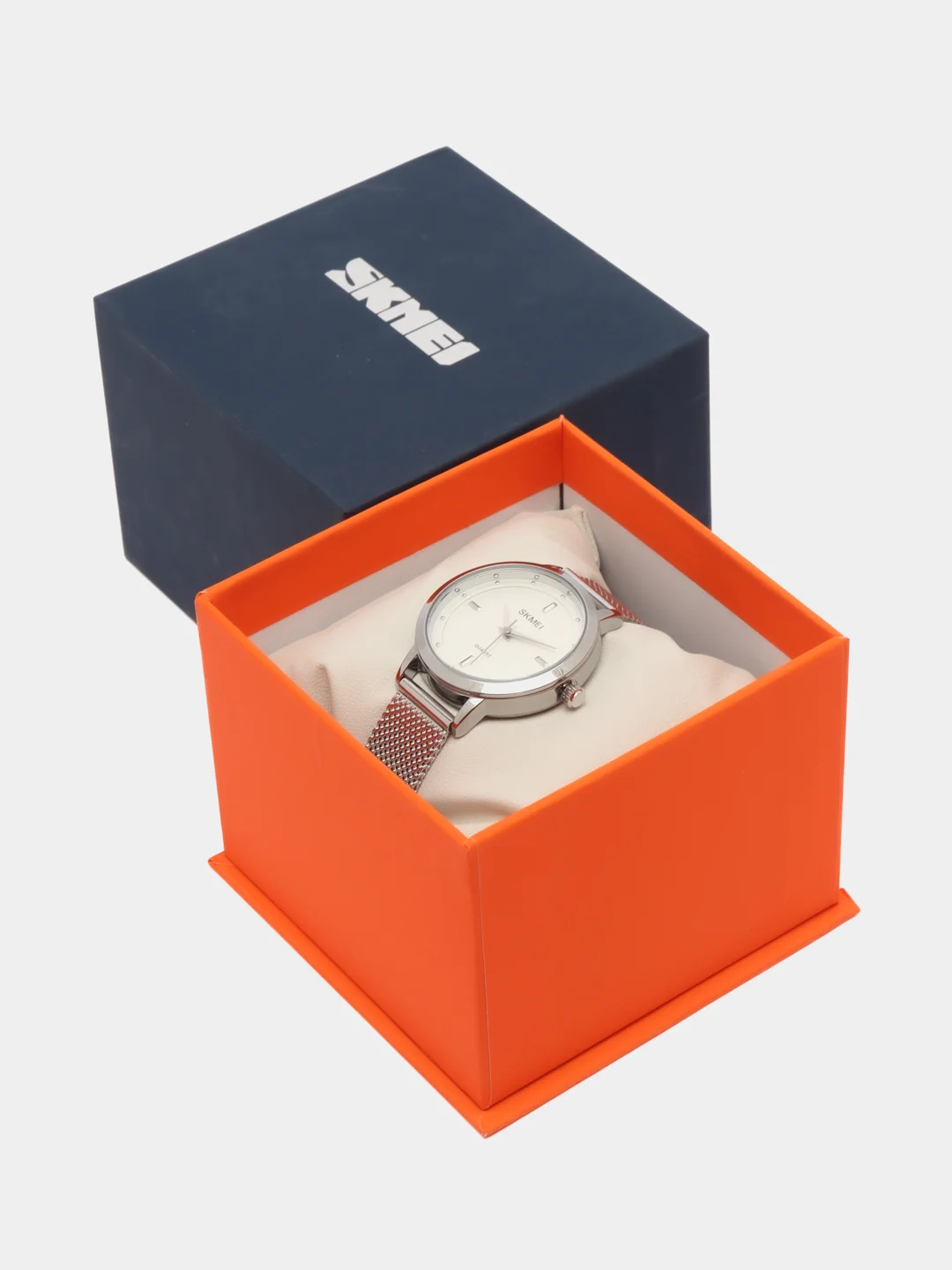 Серебряный женские наручные часы Skmei 1528MH в подарочной упаковке