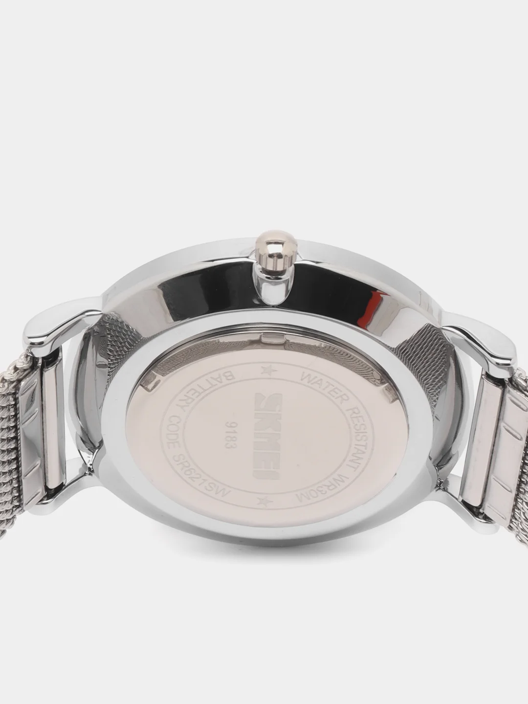 Серебряный мужские наручные часы Skmei 9183CS с металлическим браслетом и календарем
