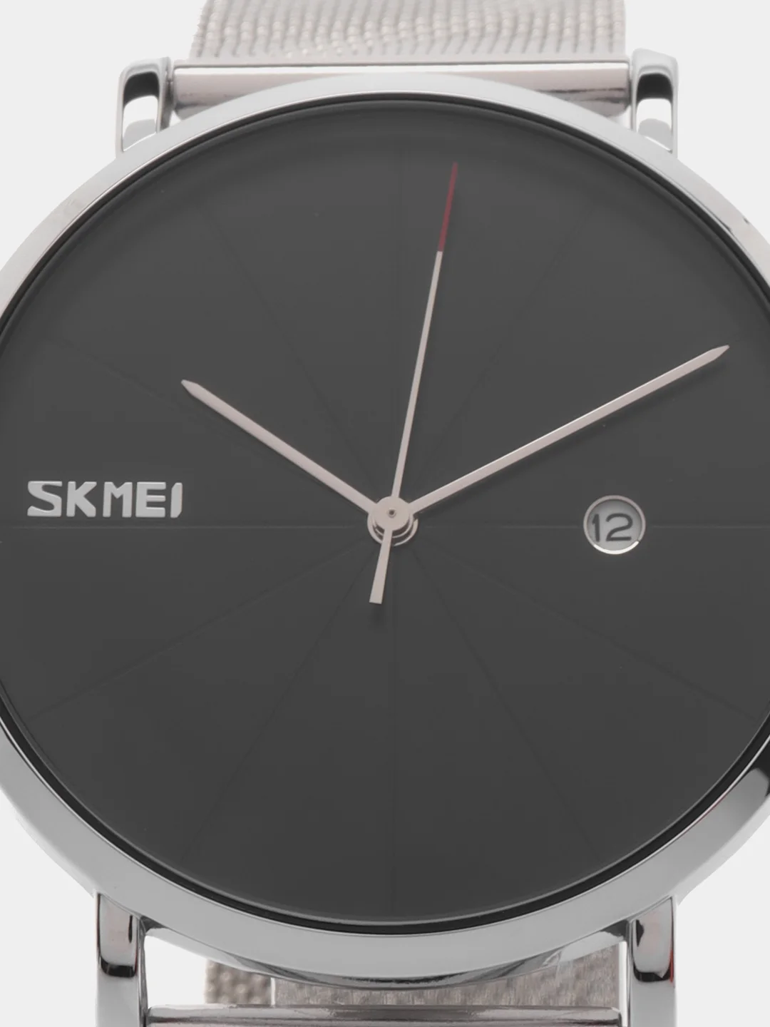 Серебряный мужские наручные часы Skmei 9183CS с металлическим браслетом и календарем