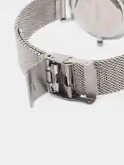 Серебряный мужские наручные часы Skmei 9183CS с металлическим браслетом и календарем