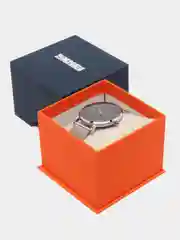 Серебряный мужские наручные часы Skmei 9183CS с металлическим браслетом и календарем