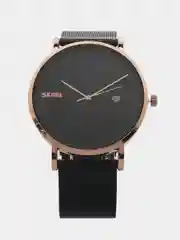 Бронзовый мужские наручные часы Skmei 9183CS с металлическим браслетом и календарем