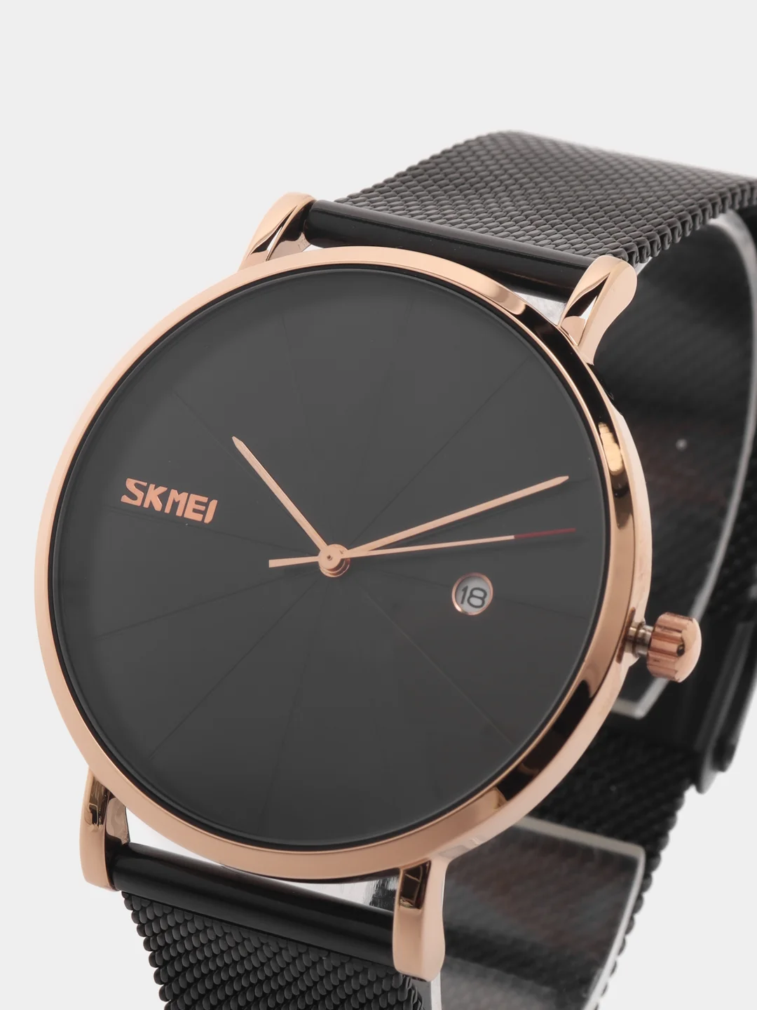 Бронзовый мужские наручные часы Skmei 9183CS с металлическим браслетом и календарем