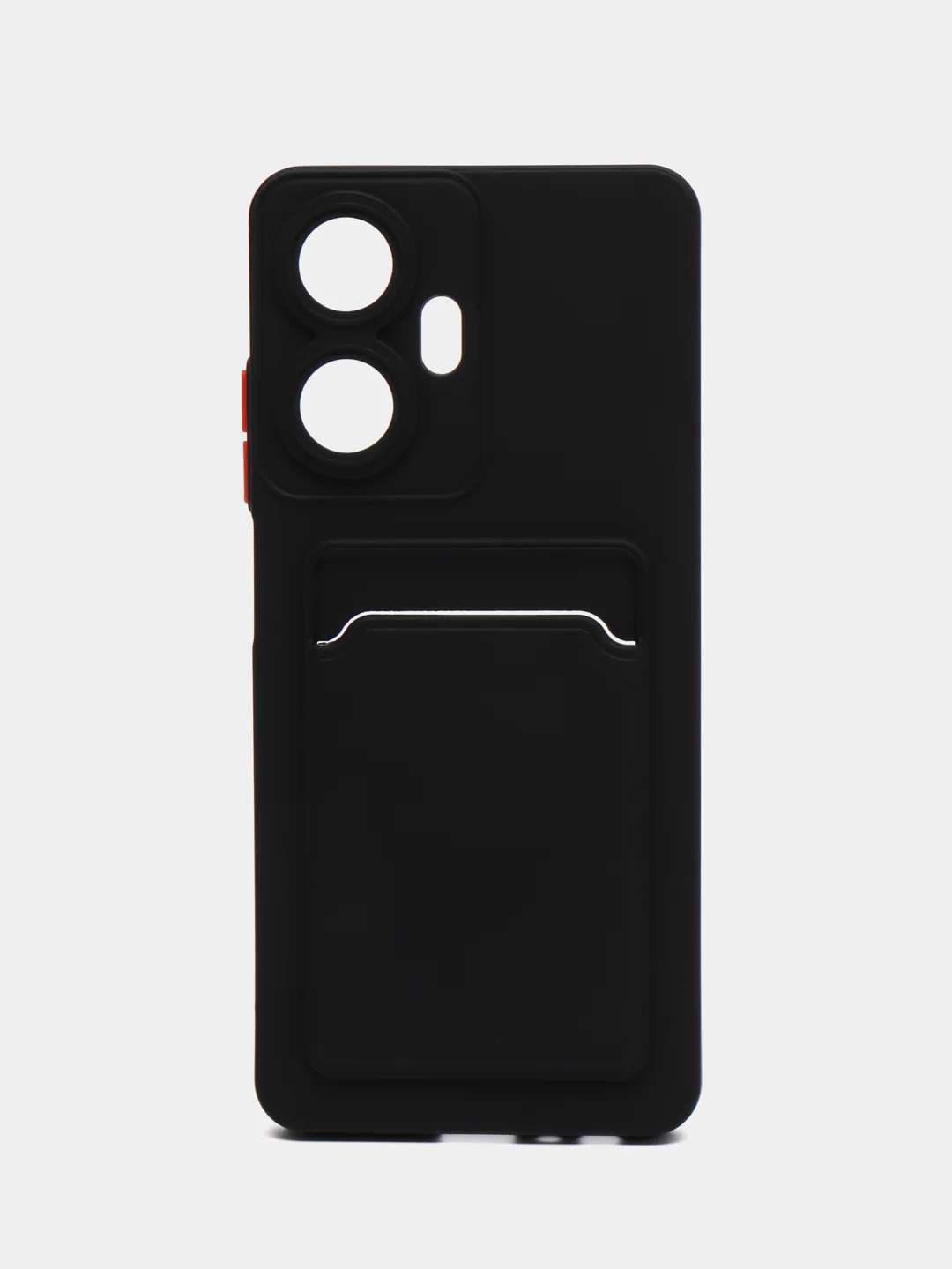 Черный силиконовый чехол для Realme C55 (Реалми С55), с карманом для карт