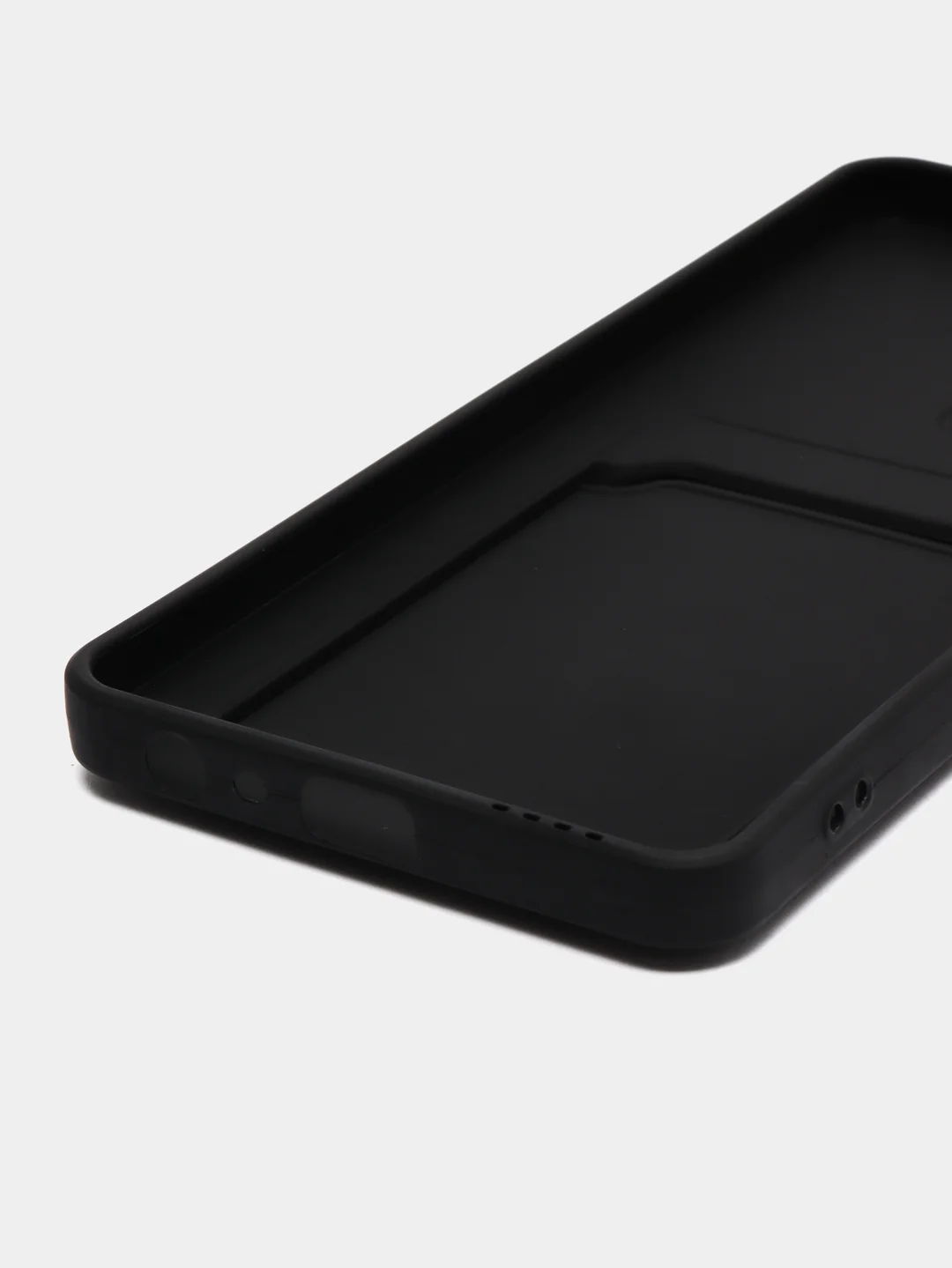 Черный силиконовый чехол для Realme C55 (Реалми С55), с карманом для карт