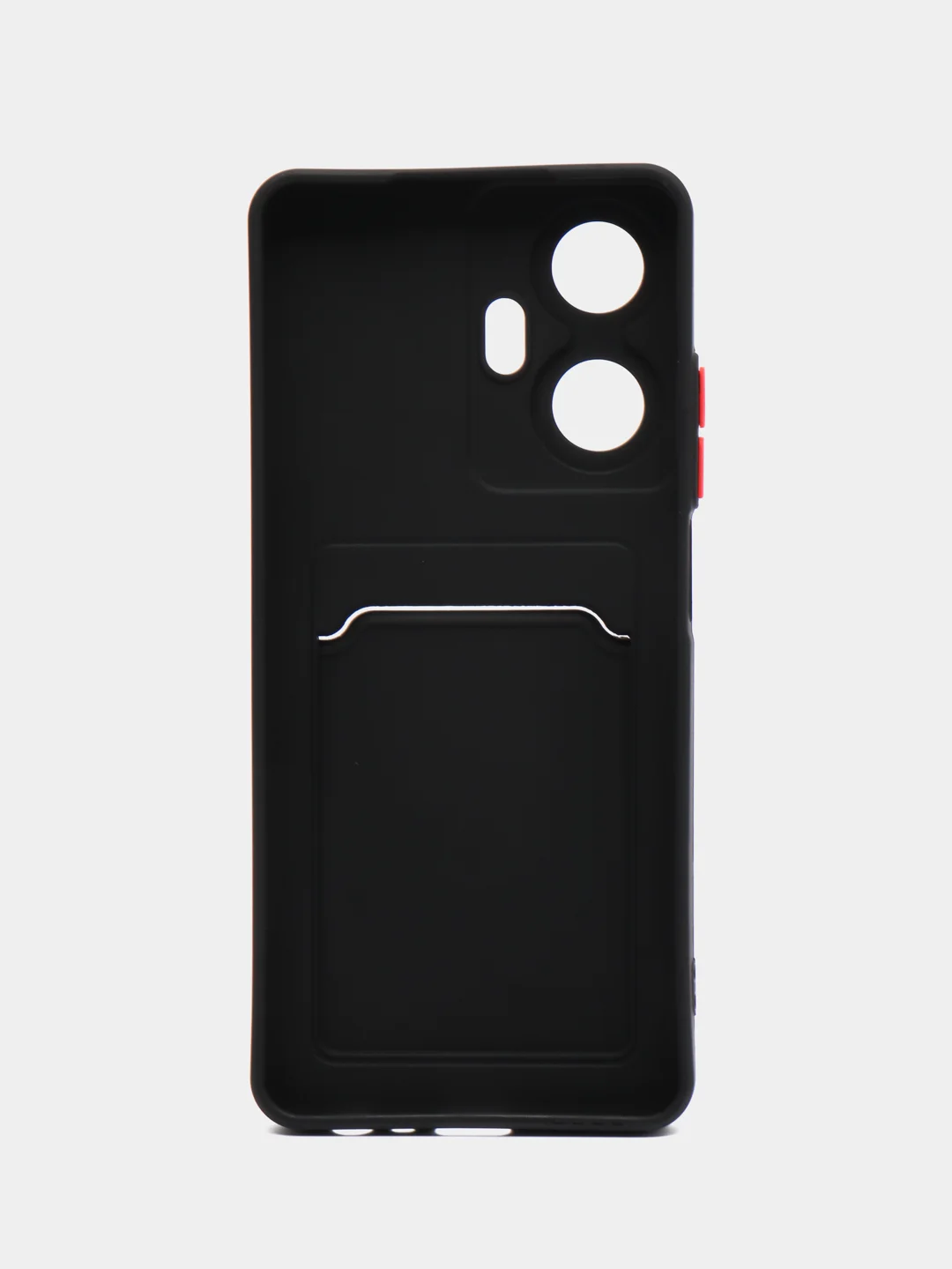 Черный силиконовый чехол для Realme C55 (Реалми С55), с карманом для карт
