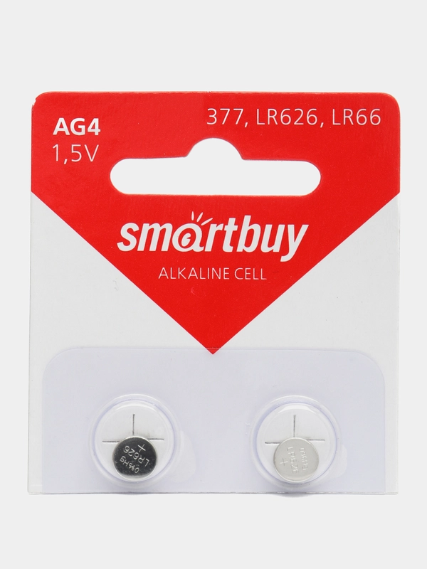 Батарейки Smartbuy AG4; LR626, G4, 377, SR626SW, LR66, SR66, для часов