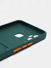 Зеленый чехол для Infinix HOT 12 PLAY NFC Хот 12 Плей, с карманом для карт, прозрачный