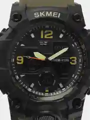 Зелёный хаки мужские наручные часы Skmei 1155B в подарочной упаковке