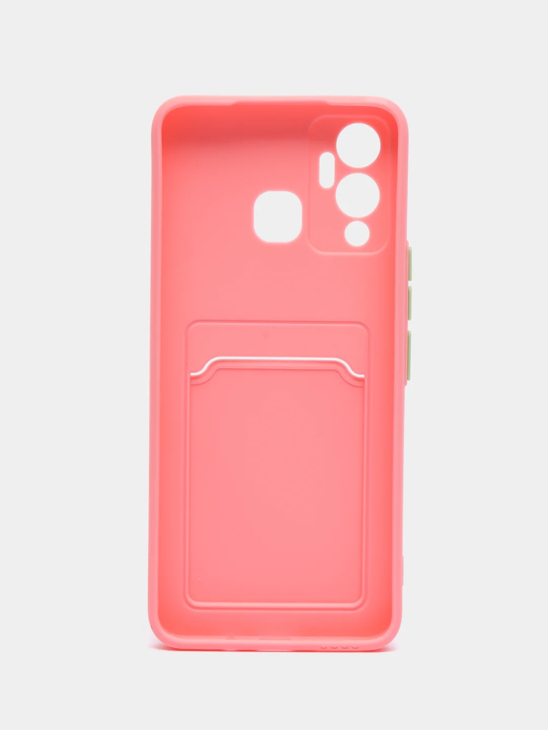 Розовый чехол для Infinix HOT 12 PLAY NFC Хот 12 Плей, с карманом для карт, прозрачный