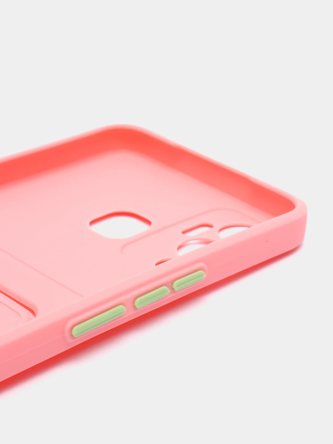 Розовый чехол для Infinix HOT 12 PLAY NFC Хот 12 Плей, с карманом для карт, прозрачный