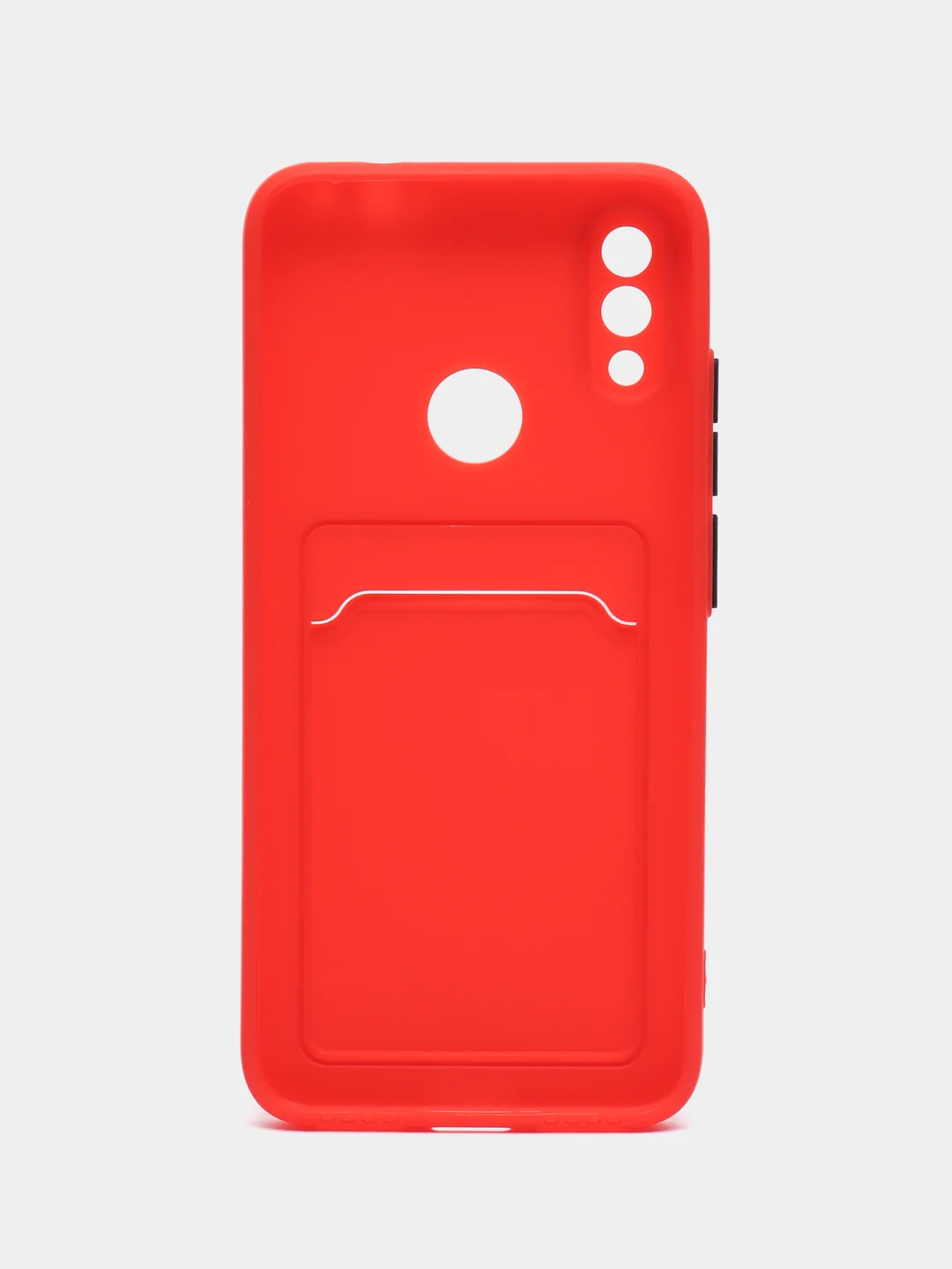 Красный силиконовый чехол для Xiaomi Redmi Note 7 (Сяоми Нот 7), с карманом для карт