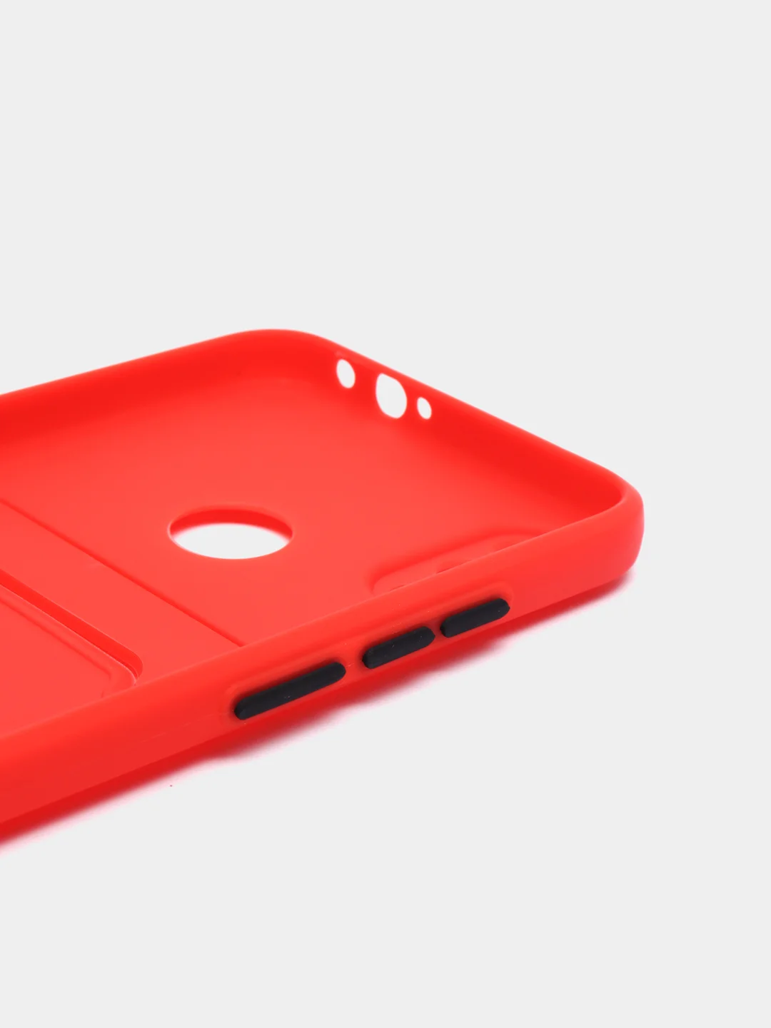 Красный силиконовый чехол для Xiaomi Redmi Note 7 (Сяоми Нот 7), с карманом для карт