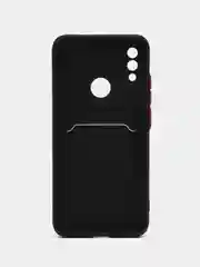 Черный силиконовый чехол для Xiaomi Redmi Note 7 (Сяоми Нот 7), с карманом для карт