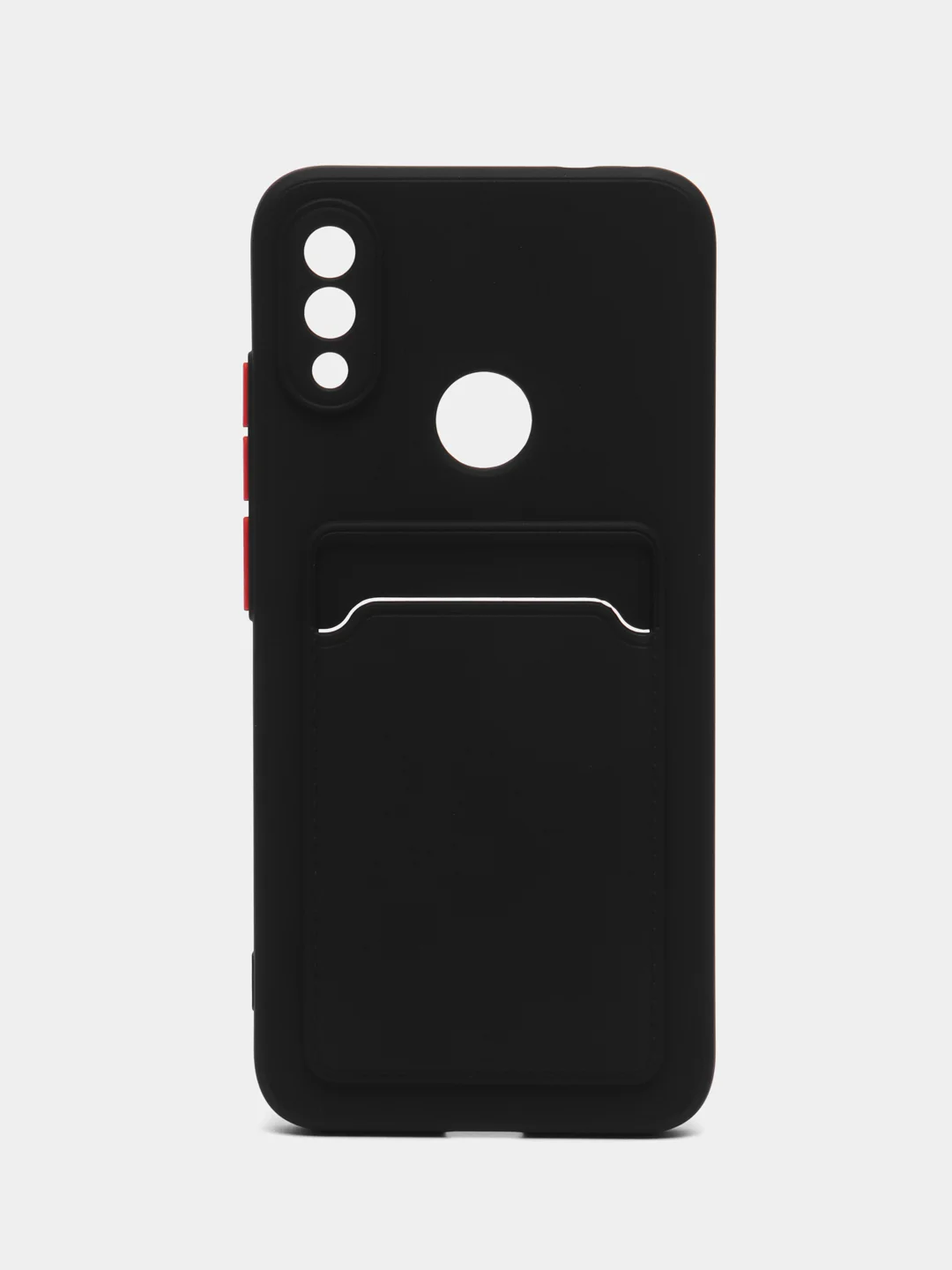 Черный силиконовый чехол для Xiaomi Redmi Note 7 (Сяоми Нот 7), с карманом для карт