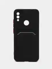 Черный силиконовый чехол для Xiaomi Redmi Note 7 (Сяоми Нот 7), с карманом для карт
