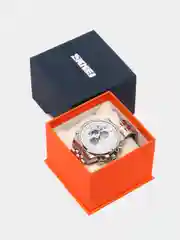Серебряный мужские наручные часы Skmei 0993 в подарочной упаковке