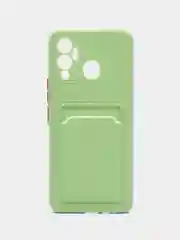 Лайм чехол для Infinix HOT 12 PLAY NFC Хот 12 Плей, с карманом для карт, прозрачный