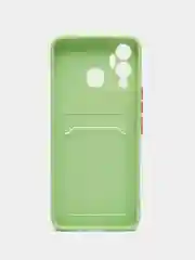 Лайм чехол для Infinix HOT 12 PLAY NFC Хот 12 Плей, с карманом для карт, прозрачный