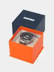 Серебряный мужские наручные часы Skmei 1600  в подарочной упаковке