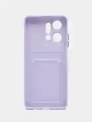 Сиреневый чехол для Honor X7A/X7A Plus (Хонор Х7А Плюс), с карманом для карт, прозрачный
