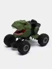 Зеленый джип радиоуправляемый DINO, свет и звук, дым, работает от аккумулятора