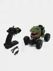 Зеленый джип радиоуправляемый DINO, свет и звук, дым, работает от аккумулятора