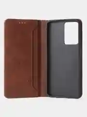 Коричневый чехол-книжка GQ для Oppo A57 (4G) / Oppo A57S / Oppo A77 (4G) / Oppo A77S из кожи