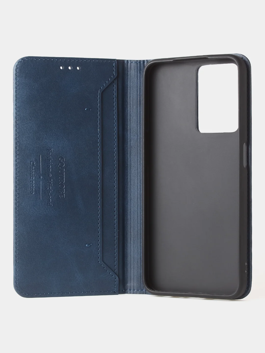 Синий чехол-книжка GQ для Oppo A57 (4G) / Oppo A57S / Oppo A77 (4G) / Oppo A77S из кожи