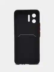 Черный силиконовый чехол для Honor X5 4G, Хонор Х5, с карманом для карт