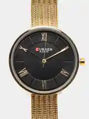Черный женские наручные часы Curren 9020 в подарочной упаковке