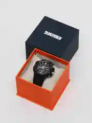 Черный мужские наручные электронные часы Skmei 0990L в подарочной упаковке
