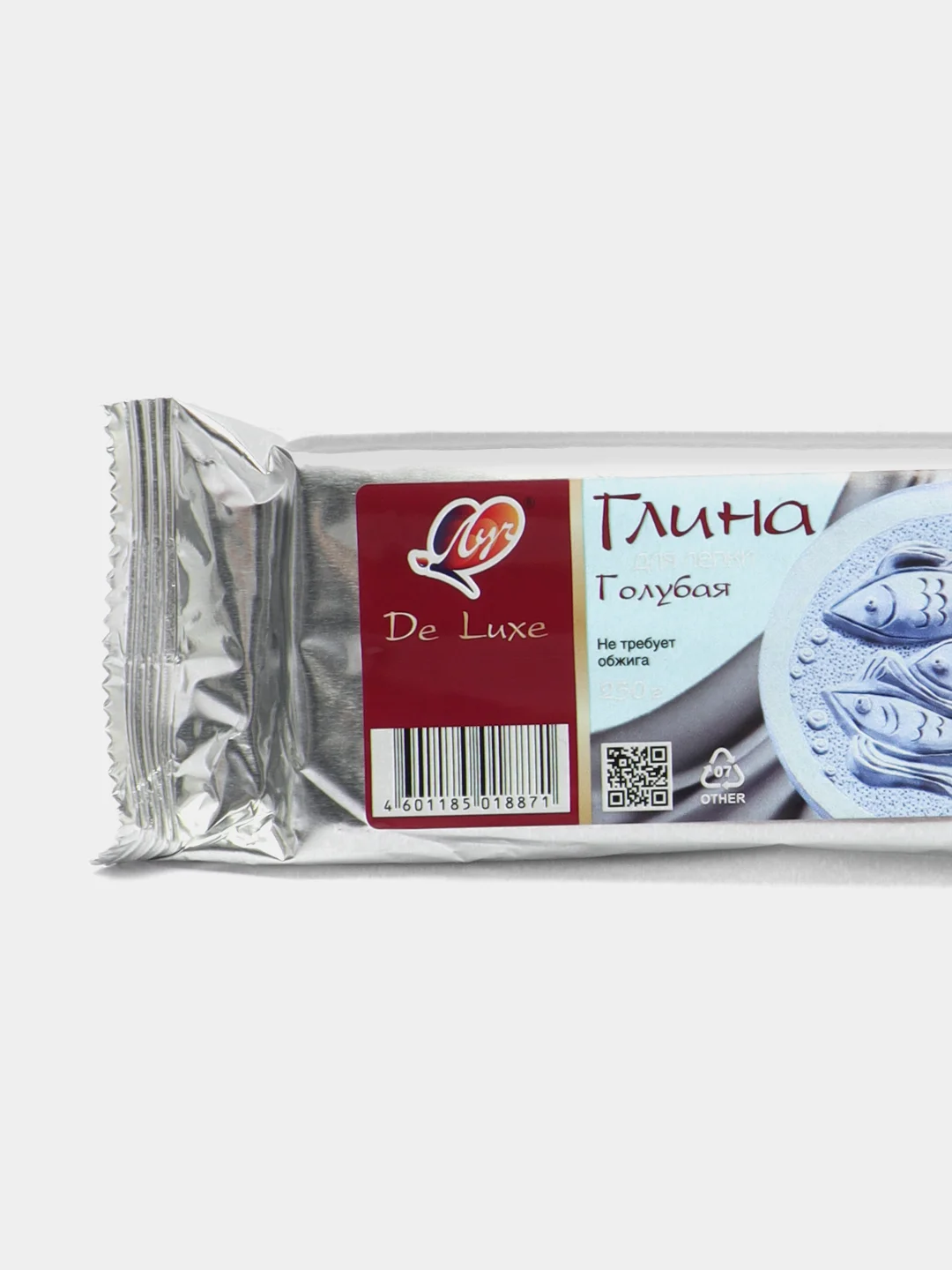 Глина для лепки 250 г, "Луч" De Luxe, не требует обжига, белая