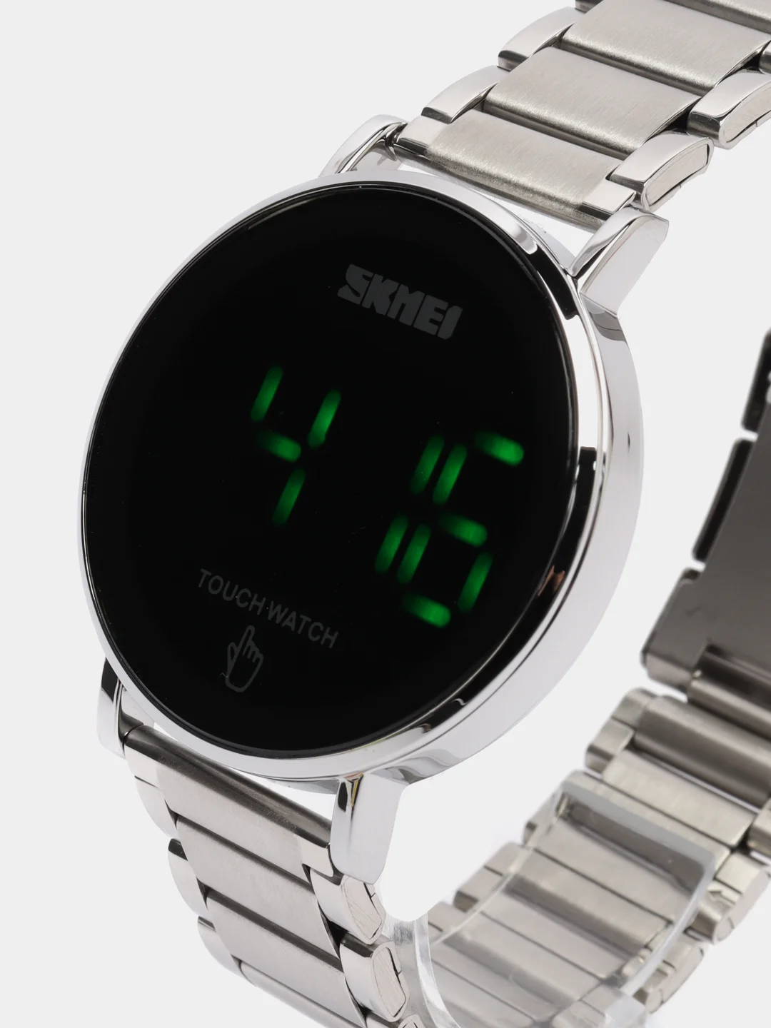 Серебряный мужские цифровые наручные Led часы Skmei 1550 в подарочной упаковке