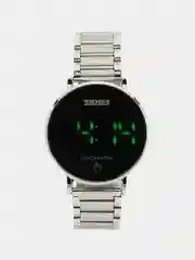 Серебряный мужские цифровые наручные Led часы Skmei 1550 в подарочной упаковке