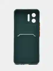 Зеленый силиконовый чехол для Honor X5 4G, Хонор Х5, с карманом для карт