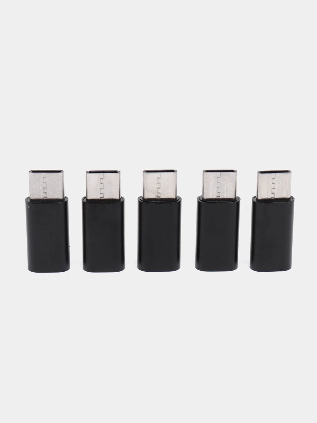 Черный адаптер-переходник мicro usb / type-c / 5 шт