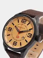 Коричневый мужские наручные часы Mini Focus MF0051G с календарём, в подарочной упаковке