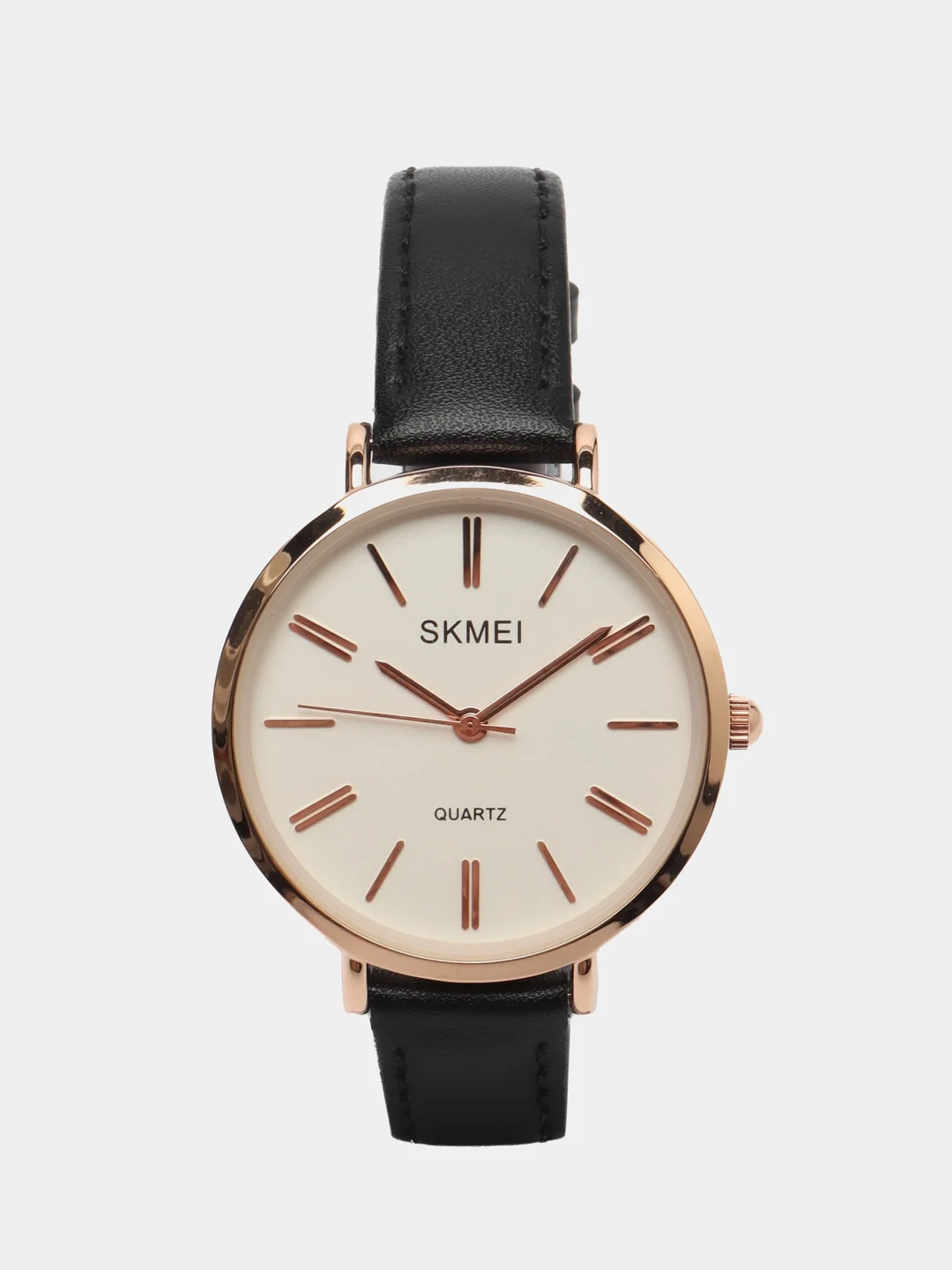 Черный женские наручные часы Skmei 1397 с кожаным ремешком