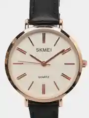 Черный женские наручные часы Skmei 1397 с кожаным ремешком