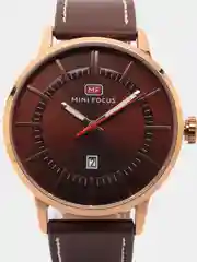 Бронзовый мужские наручные часы Mini Focus MF0033G c календарём, в подарочной упаковке