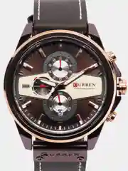Коричневый мужские наручные часы Curren 8394 с хронографом в подарочной упаковке