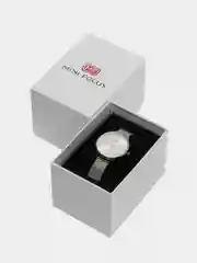 Серебряный женские наручные часы Mini Focus MF0045L с металлическим браслетом и камнями