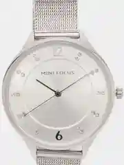 Серебряный женские наручные часы Mini Focus MF0045L с металлическим браслетом и камнями